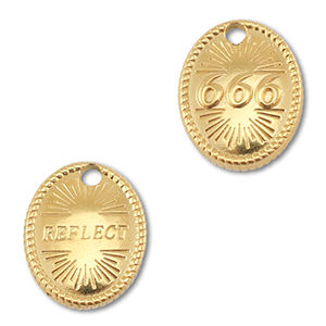 BY31&reg; Colgante Acero inox n&uacute;meros angelicales 666 / reflect Dorado