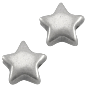 Abalorios met&aacute;licos DQ estrella 6mm Plata vieja (sin n&iacute;quel)