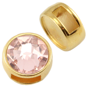 Correderas met&aacute;licas DQ para SS34 base plana y cabuch&oacute;n 7mm Dorado (sin n&iacute;quel)