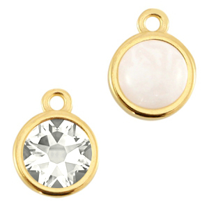 Engaste met&aacute;lico DQ 1 anilla para cabuch&oacute;n 7mm y SS34 base plana Dorado (sin n&iacute;quel)