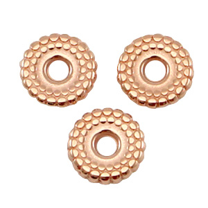 Abalorios met&aacute;licos disco 8mm deco Oro rosado (sin n&iacute;quel)