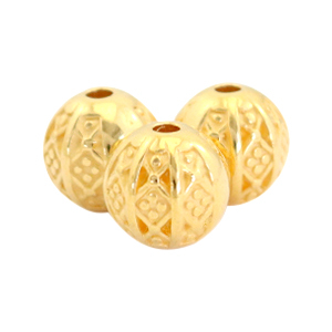 Abalorios met&aacute;licos DQ bola bohemia 8mm Dorado (sin n&iacute;quel)
