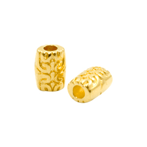 Abalorios met&aacute;licos DQ tubo &Oslash;2mm Dorado (sin n&iacute;quel)