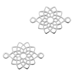Colgantes met&aacute;licos DQ entrepieza m&aacute;ndala Plata vieja (sin n&iacute;quel)