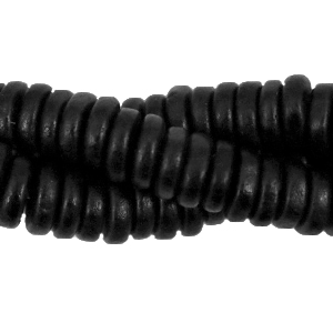 Abalorios de cer&aacute;mica griega DQ 6mm Negro