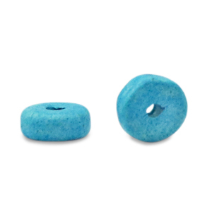 Abalorios de cer&aacute;mica griega DQ 6mm Azul aquamarina