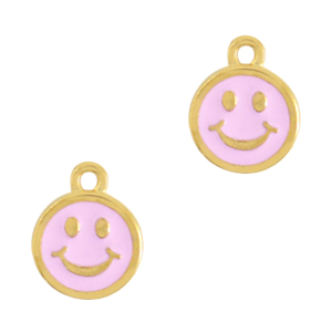 Colgantes met&aacute;licos DQ smiley Dorado-rosa claro (sin n&iacute;quel)