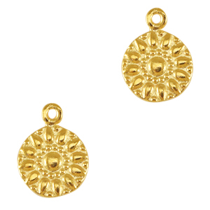 Colgantes met&aacute;licos DQ flor Dorado (sin n&iacute;quel)