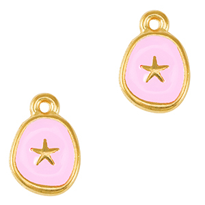 Colgantes met&aacute;licos DQ estrella de mar Dorado-Lila rosa (sin n&iacute;quel)