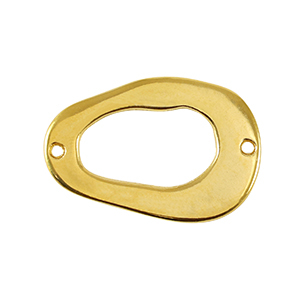 Colgantes met&aacute;licos DQ entrepieza &oacute;valo Dorado (sin n&iacute;quel)