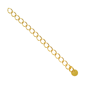 Fornituras met&aacute;licas DQ extenci&oacute;n de cadena moneda 4mm Dorado (sin n&iacute;quel)