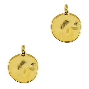 Colgantes met&aacute;licos DQ irregular 12mm Dorado (sin n&iacute;quel)