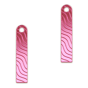 Colgantes llamativos barra & onda Magenta p&uacute;rpura met&aacute;lico