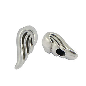 Abalorios met&aacute;licos DQ alas de &aacute;ngel Plata vieja (sin n&iacute;quel)