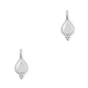 Colgantes met&aacute;licos DQ gota Plateado vieja (sin n&iacute;quel)