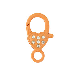 Fornituras coloridas mosquet&oacute;n coraz&oacute;n Naranja