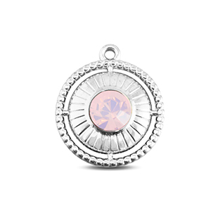 BY31&reg; Colgantes Acero Inox redondos con anillo Plateado-rosa &oacute;palo suave