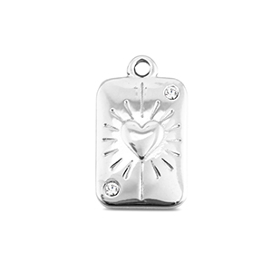 BY31&reg; Colgantes Acero Inox carta de coraz&oacute;n Plateado