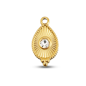 BY31&reg; Colgantes Acero Inox gota Dorado-cristal