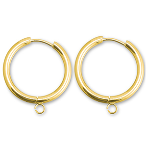 Pendientes Criolla Acero Inox con anilla 19mm  Dorado