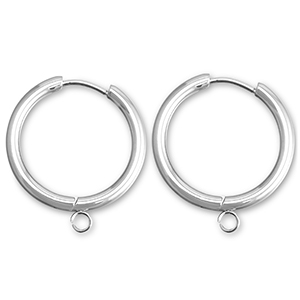 Pendientes Criolla Acero Inox con anilla 19mm  Plata