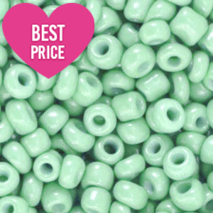 Rocalla cristal 6/0 (4mm) Verde reto&ntilde;o de primavera