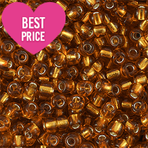 Rocalla cristal 8/0 (3mm) Marr&oacute;n cobrizocon revestimiento plateado