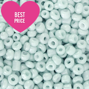 Rocalla cristal 12/0 (2mm) Azul de bruma decolorado