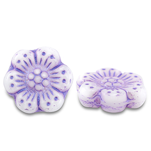 Abalorios Checos boho flower 14mm Violeta
