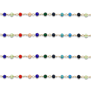 Fornituras Acero Inox cadena jasseron redondos Dorado-multicolor