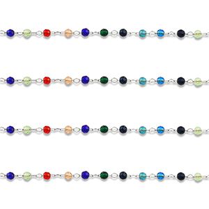 Fornituras Acero Inox cadena jasseron redondos Plata-multicolor