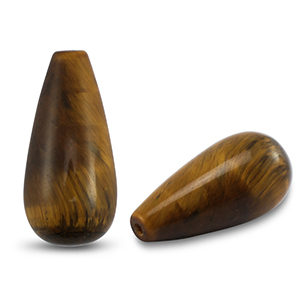 Piedras Naturales abalorios Ojo de tigre gota Marr&oacute;n dorado