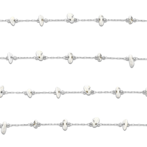 Fornituras Acero Inox cadena jasseron Howlita irregular Plateado-blanco