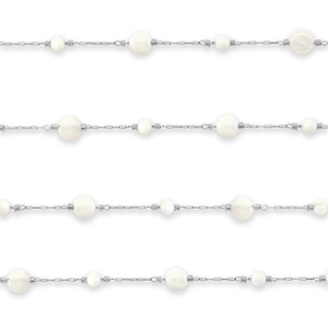 Fornituras Acero Inox cadena jasseron redondos Plateado-opaco blancuzco