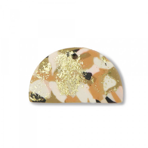 Colgantes de pol&iacute;meros semi-redondo Marr&oacute;n-rosa-blanco-dorado