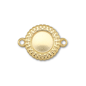 BY31&reg; Entrepieza Acero Inox con engaste para SS20 base plana Dorado