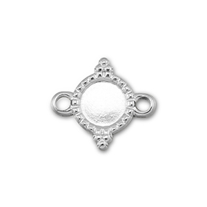 BY31&reg; Entrepieza Acero Inox con engaste para SS20 base plana Plateado