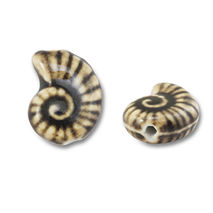 Abalorios de cer&aacute;mica concha Marr&oacute;n claro