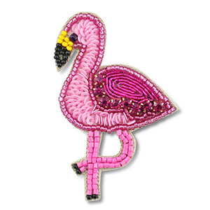 Broches flamingo Rosa-amarillo-negro