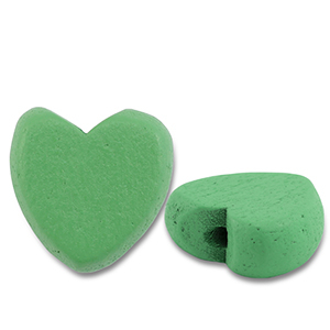 Abalorios de madera coraz&oacute;n Verde