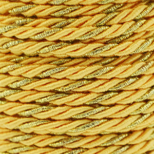 Cord&oacute;n trendy espiral 3mm Amarillo-dorado