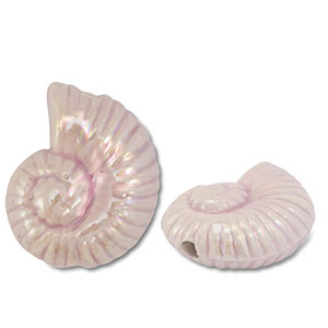 Abalorios de cer&aacute;mica griega DQ conchas Lila