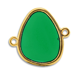 Colgantes met&aacute;licos DQ entrepieza Verde-Dorado (sin n&iacute;quel)