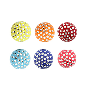 Abalorios acr&iacute;licos 8 mm con look strass Multicolor-plateado