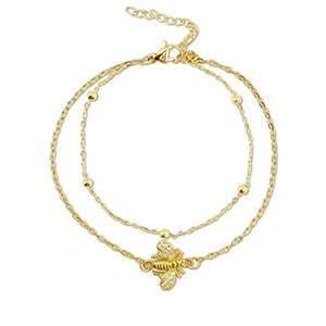 Pulseras Acero Inox abeja Dorado