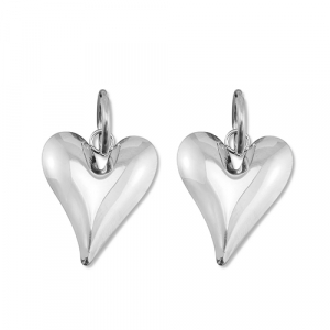 Pendientes Acero Inox coraz&oacute;n Plateado