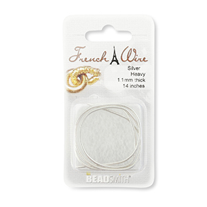 Beadsmith French wire heavy 1.1mm Plateado