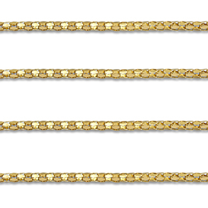 Fornituras Acero Inox cadena jasseron eslab&oacute;n popcorn Dorado