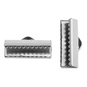 Fornituras Acero Inox terminal para cintas 16mm Plateado