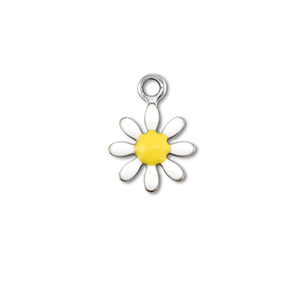 Colgantes Acero Inox flor Plateado-blanco-amarillo